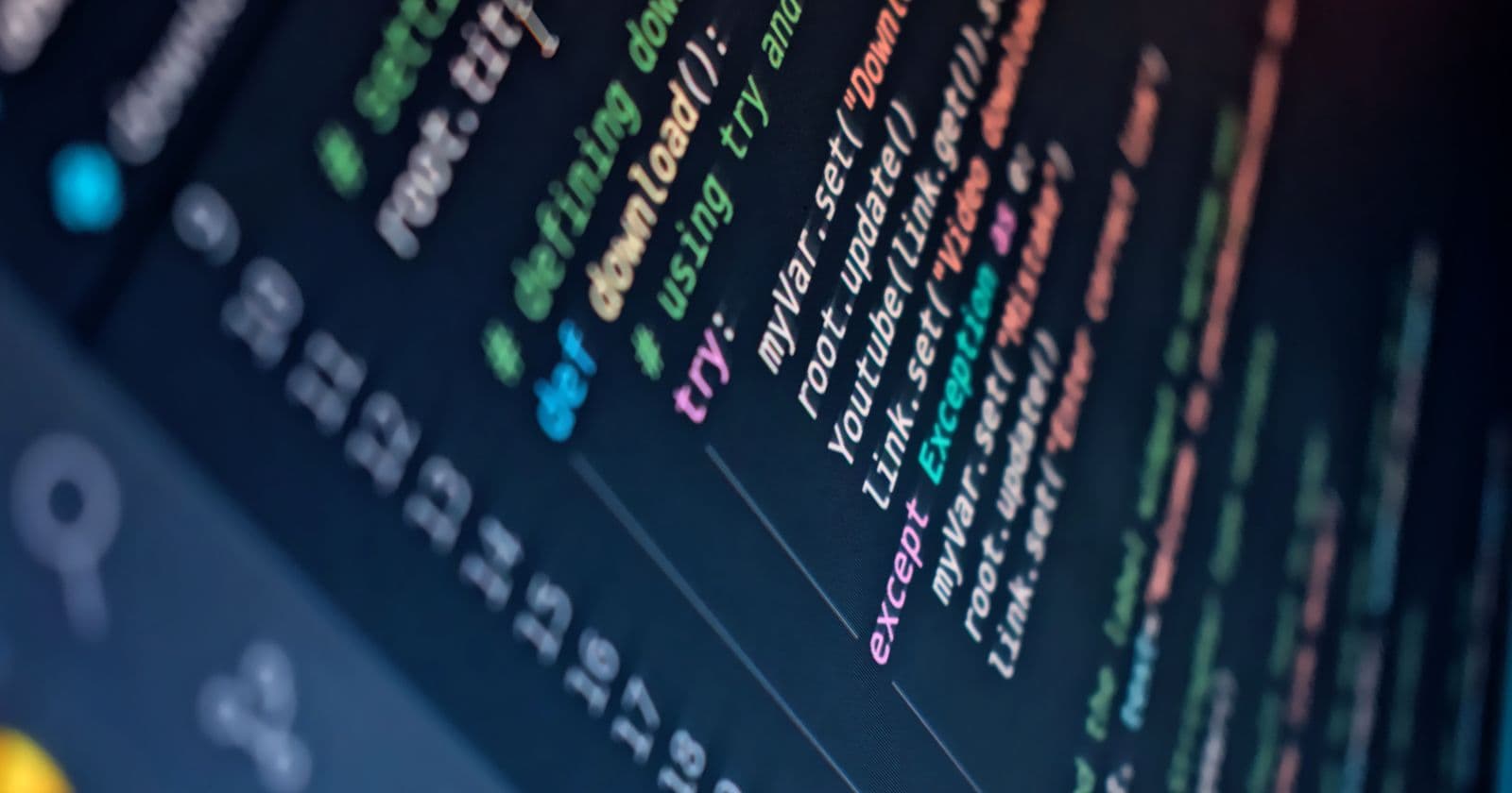 Close-up of colorful code on a screen